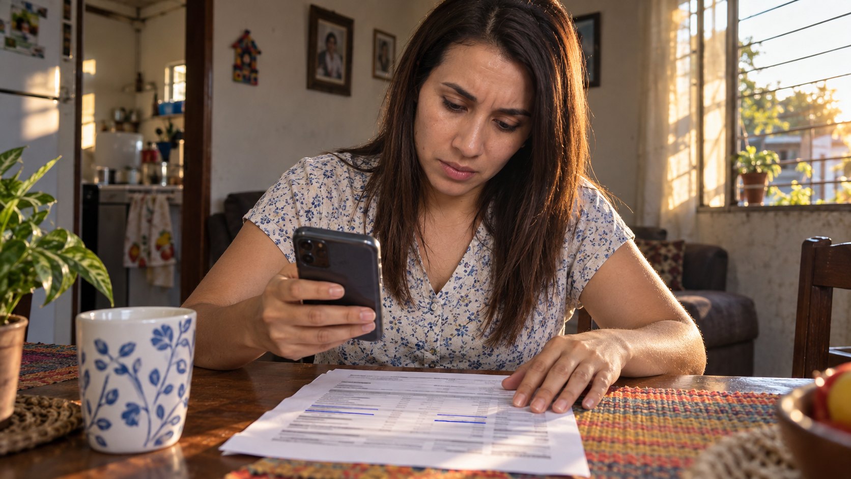 Trabajadora comparando su boleta de pago con la consulta del ISSS en El Salvador